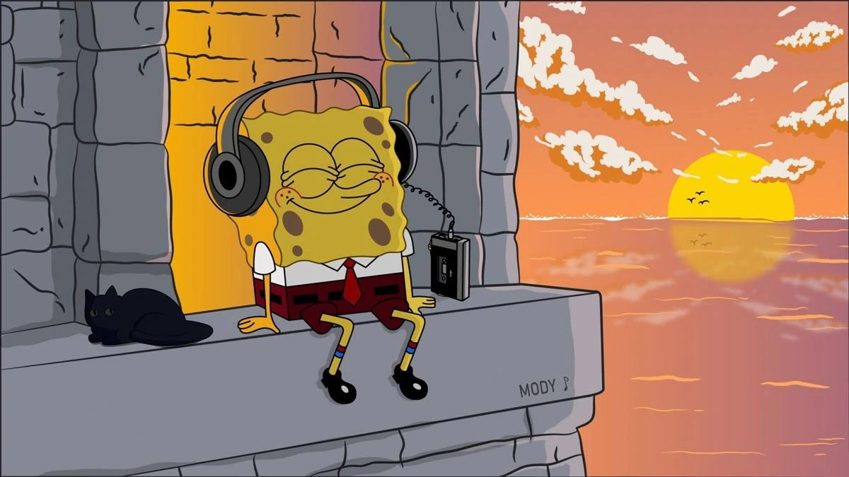 spongebob-listening-to-music